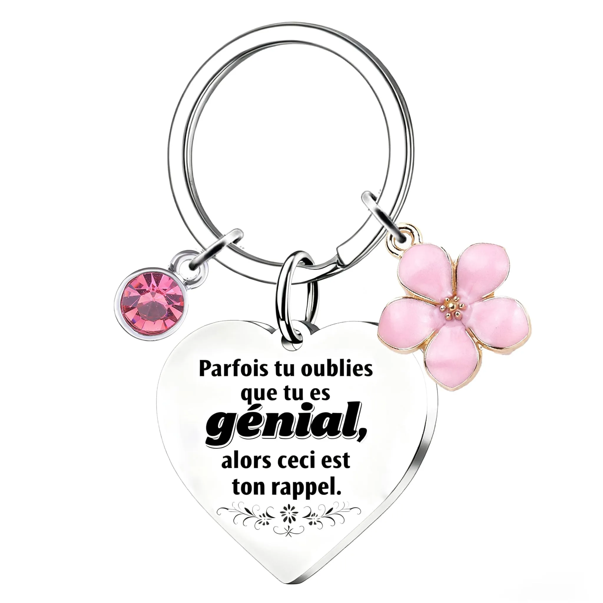 Regalo per le donna, portachiavi da donne, regalo di ringraziamento per Natale, compleanno, per fidanzata, moglie, migliore amica, colleghi, regalo di Natale segreto di Babbo Natale (Français) - immagine 1