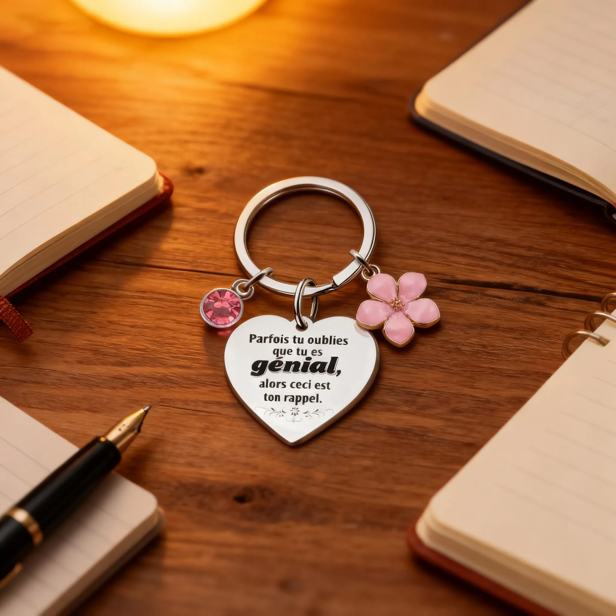 Regalo per le donna, portachiavi da donne, regalo di ringraziamento per Natale, compleanno, per fidanzata, moglie, migliore amica, colleghi, regalo di Natale segreto di Babbo Natale (Français) - immagine 2