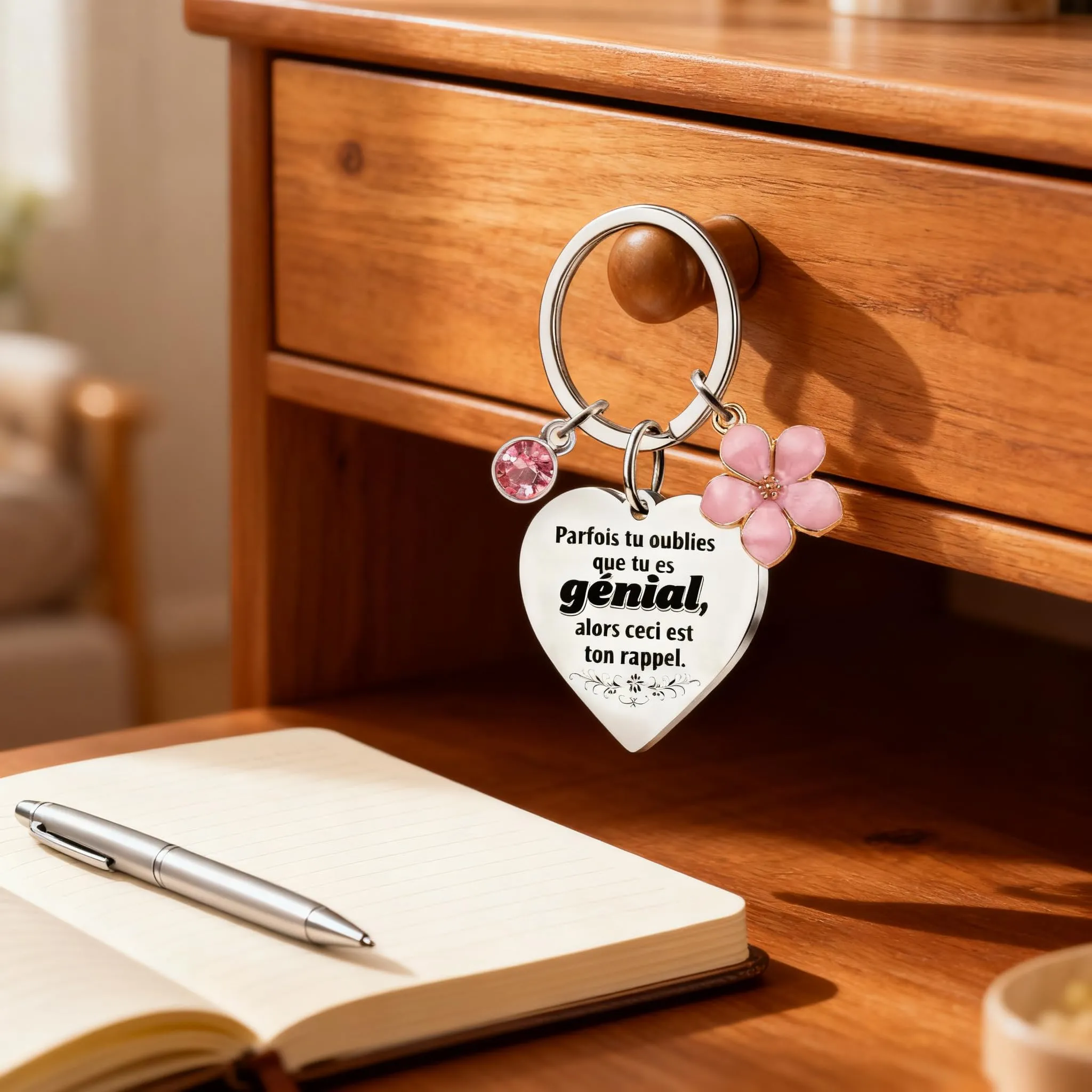Regalo per le donna, portachiavi da donne, regalo di ringraziamento per Natale, compleanno, per fidanzata, moglie, migliore amica, colleghi, regalo di Natale segreto di Babbo Natale (Français) - immagine 3