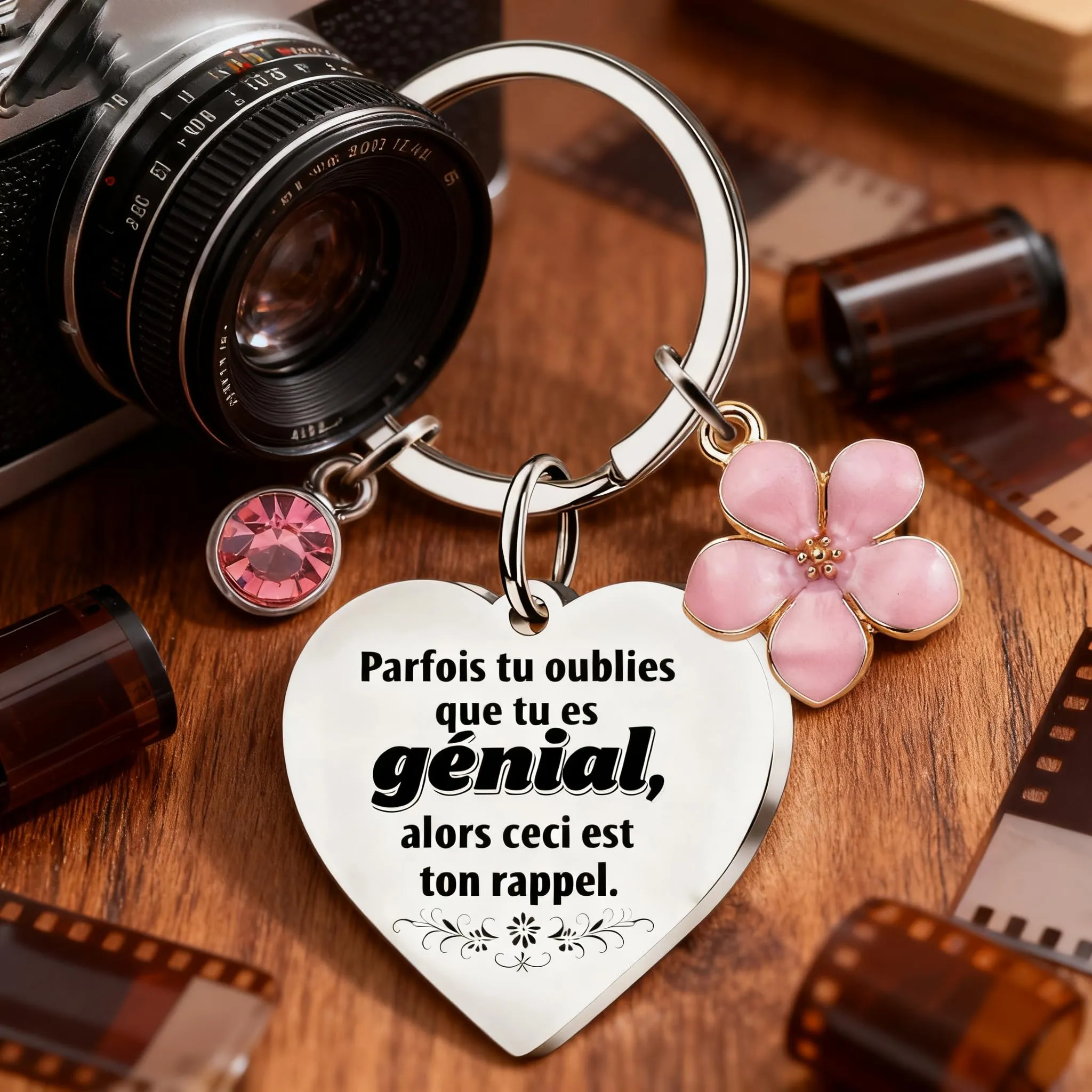 Regalo per le donna, portachiavi da donne, regalo di ringraziamento per Natale, compleanno, per fidanzata, moglie, migliore amica, colleghi, regalo di Natale segreto di Babbo Natale (Français) - immagine 7