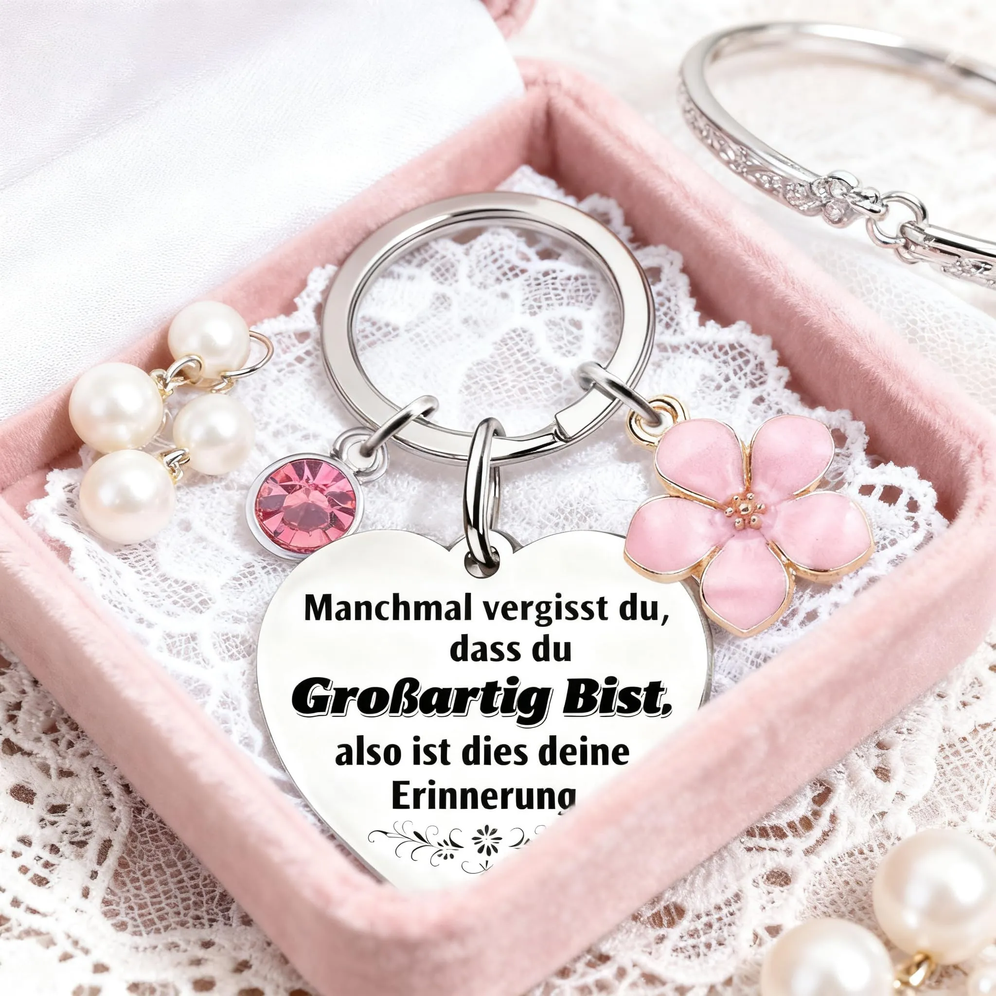 ChunRun Regalo per le donna, portachiavi da donne, regalo di ringraziamento per Natale, compleanno, per fidanzata, moglie, migliore amica, colleghi, regalo di Natale segreto di Babbo Natale (Deutsch) - immagine 7