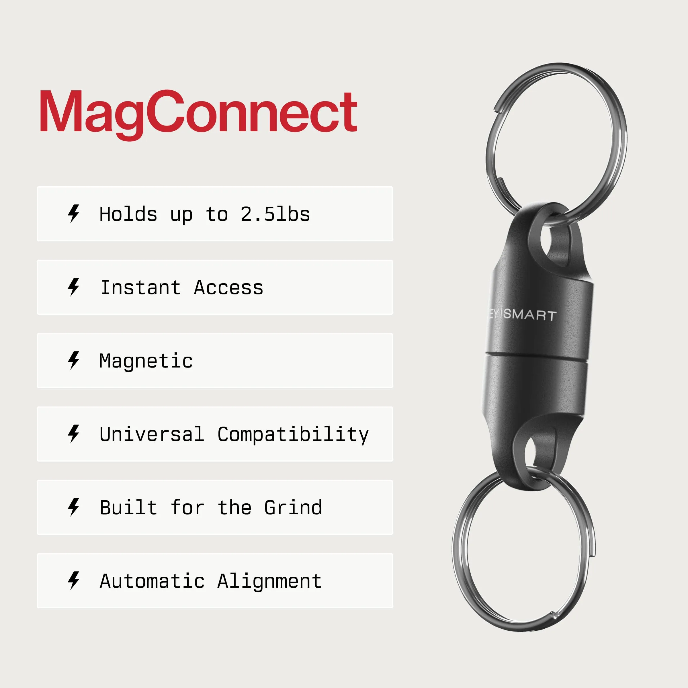 KeySmart MagConnect - Portachiavi Magnetico a Sgancio Rapido, Portachiavi Magnetico Staccabile per Chiavi Auto, Portachiavi a Magnete per Uomo Donna (Confezione da 6) - immagine 8