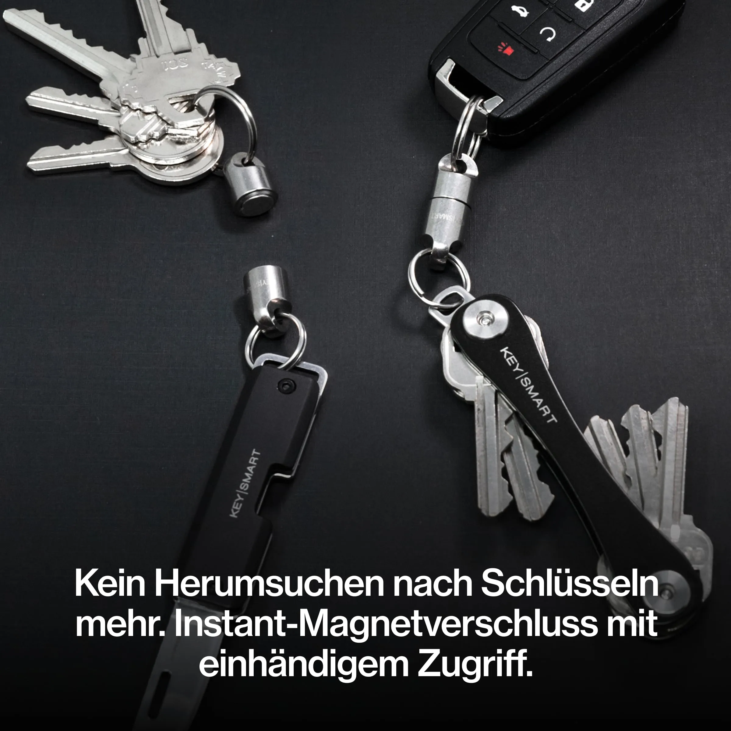 KeySmart MagConnect - Portachiavi magnetico per borsa, portachiavi per chiavi dell'auto - Portachiavi a sgancio rapido con anello per chiavi staccabile, 6 Pack - immagine 4