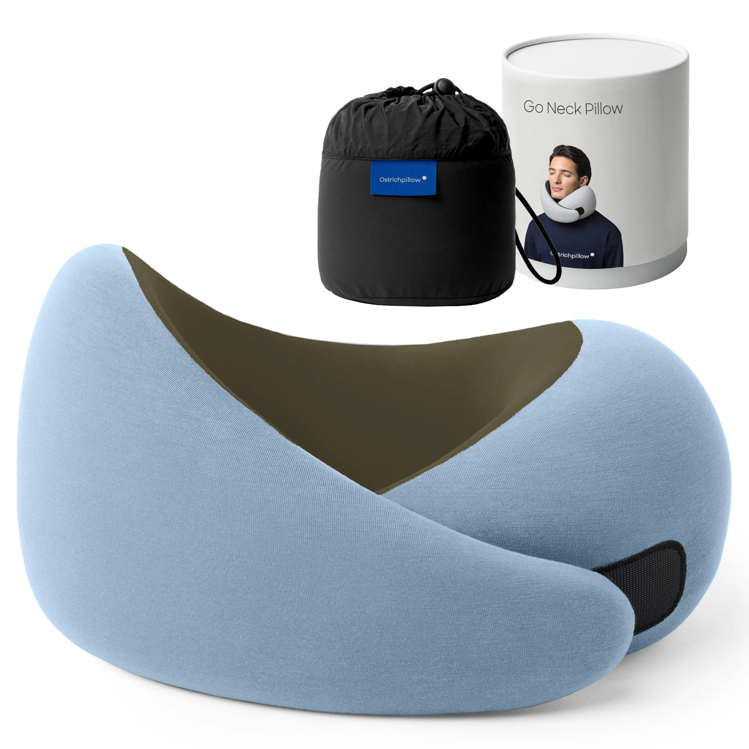 Ostrichpillow GO Travel Pillow, 360° Premium Memory Foam Support, Patented - immagine 1