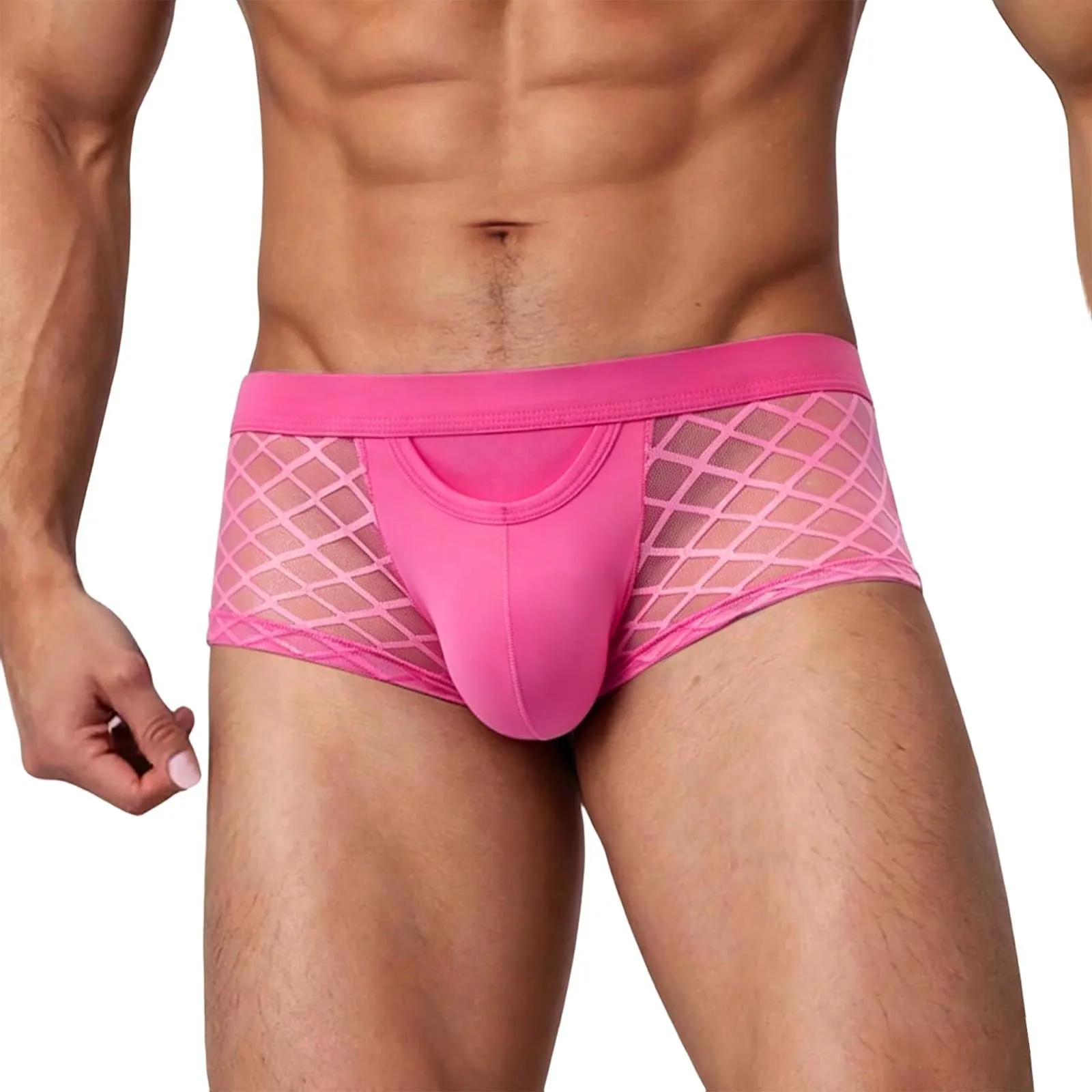 CEWIFO Sissy Lingerie Uomo Sexy Hot per Sesso Hard Slip a Vita Media in Pizzo Tinta Unita Traspirante (S) - immagine 3