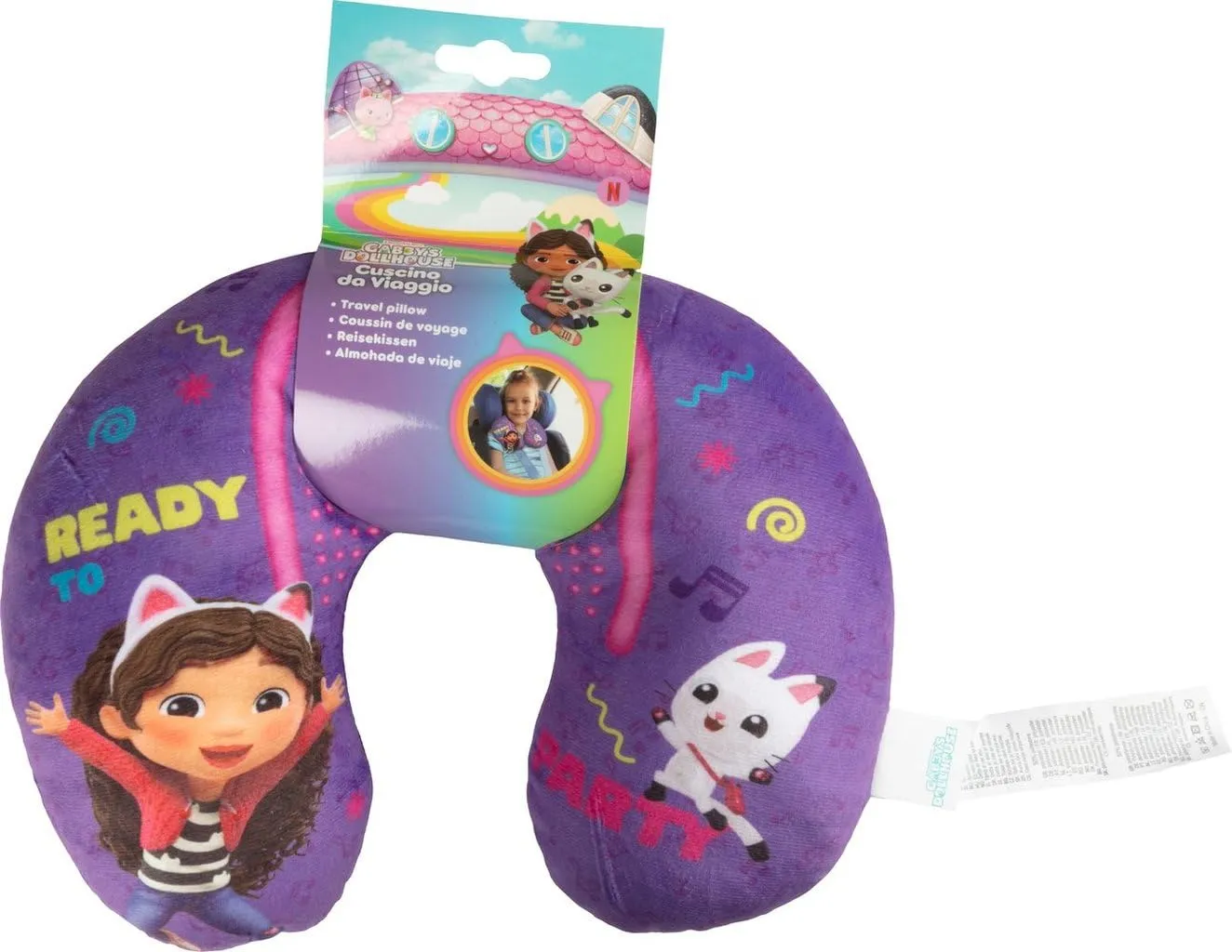 Tataway Cuscino da Viaggio per Bambini con Supporto per Collo per Auto, Aereo e Passeggino (Gabby's) - immagine 3
