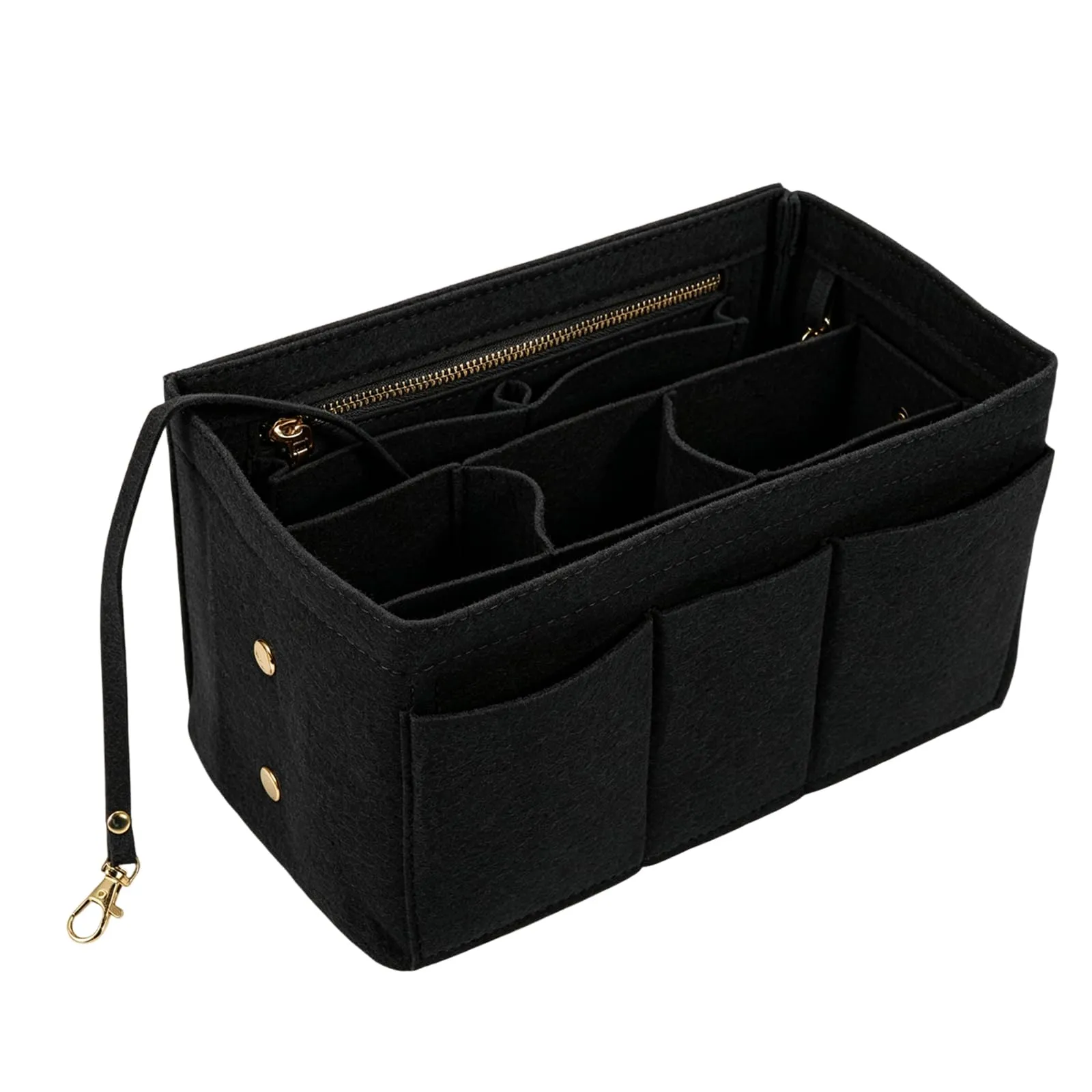 Wotrilw Feltro Organizer da Borsa, Organizzatore di Feltro, Bag in Bag con Catena Chiave, Organizzatore Leggero, con Scomparto Estraibile, Organizer da Borsa Donna - immagine 1