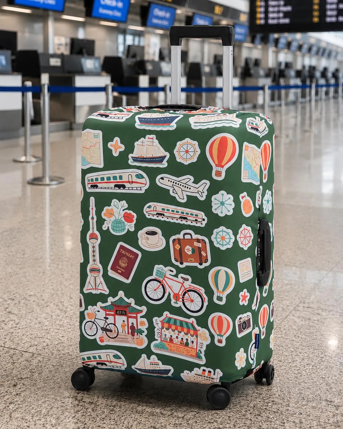 Coprivaligia Elastico Spesso XL per Valigia 29-32 Pollici, Traccia Viaggio - immagine 9