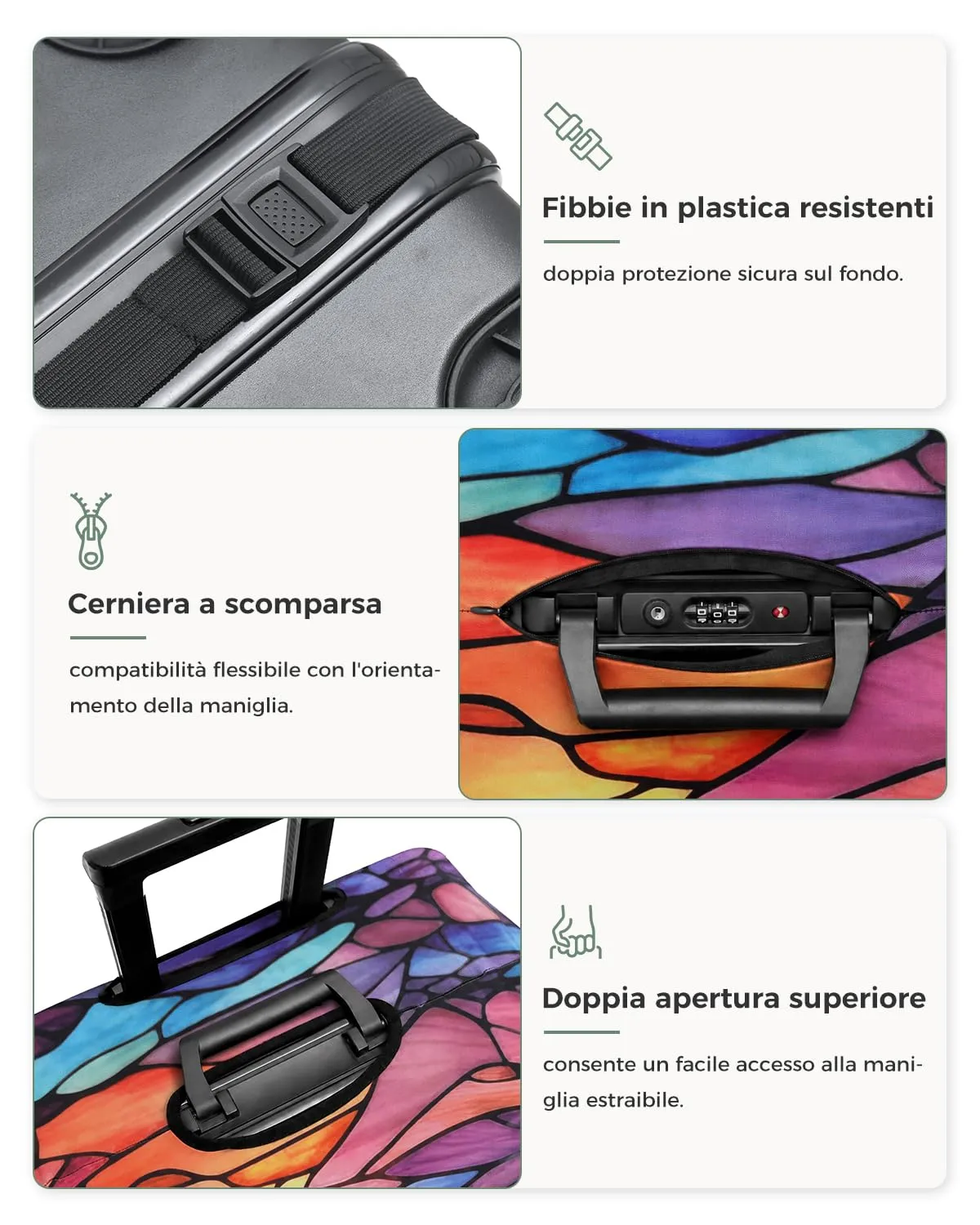 YOUTH UNION Custodia protettiva per valigia, elastica e tinta unita, per viaggi, colore nero (45,7-53,3 cm) - immagine 4
