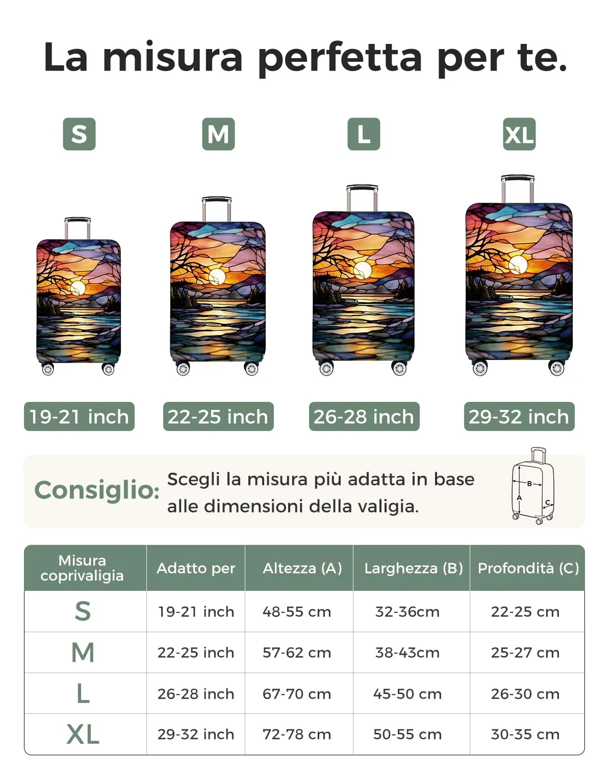 YOUTH UNION Custodia protettiva per valigia, elastica e tinta unita, per viaggi, colore nero (73,6-81,3 cm) - immagine 3