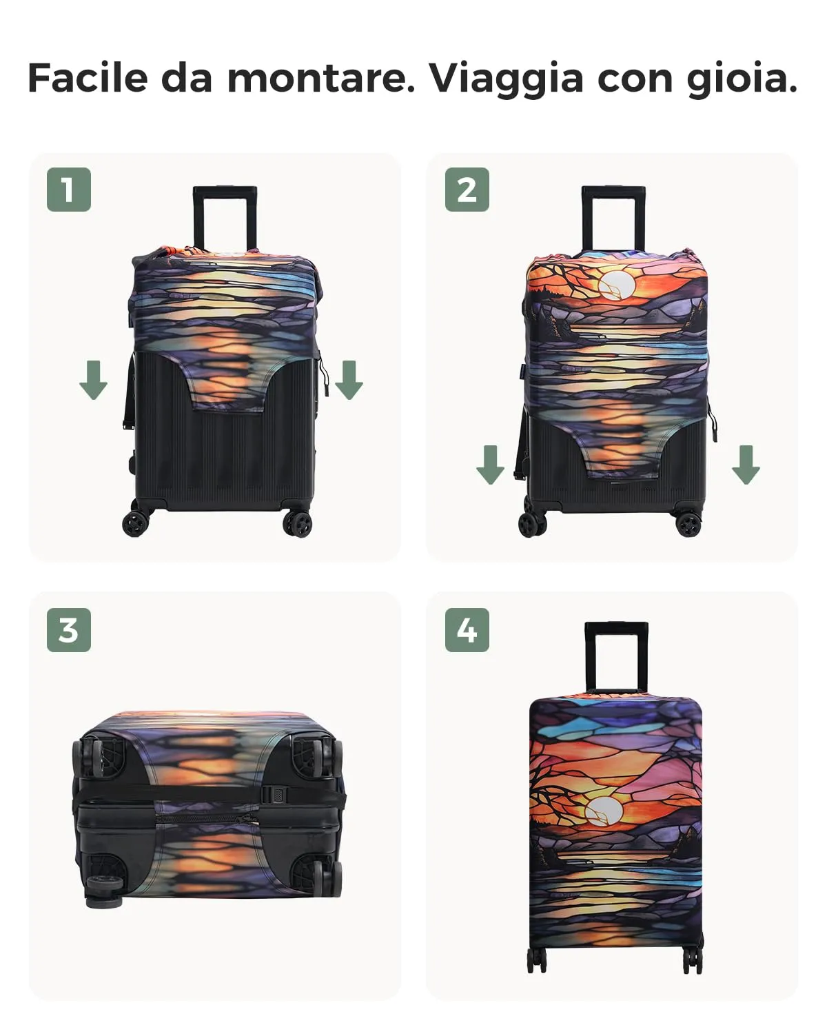 YOUTH UNION Custodia protettiva per valigia, elastica e tinta unita, per viaggi, colore nero (73,6-81,3 cm) - immagine 8