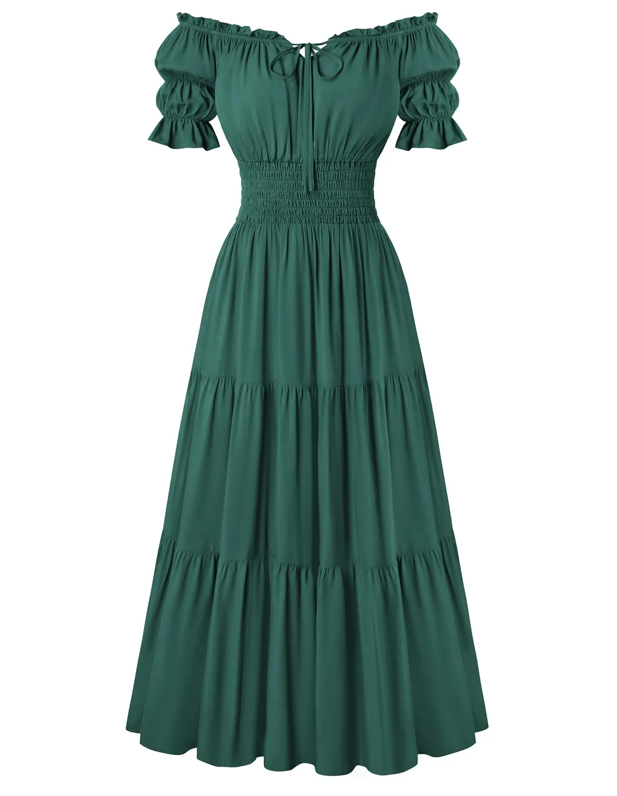 SCARLET DARKNESS Maxi abito rinascimentale da donna con spalle scoperte - immagine 1