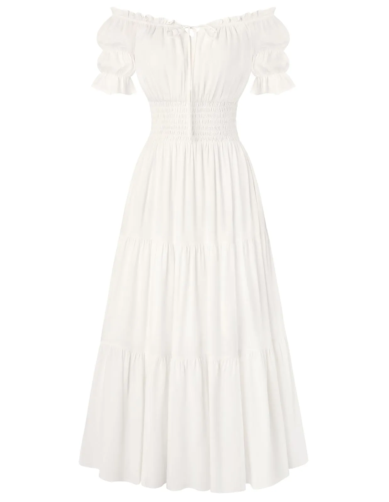 SCARLET DARKNESS, Abito da donna rinascimentale maxi, senza spalline, costume da pirata, bianco, XXL - immagine 1