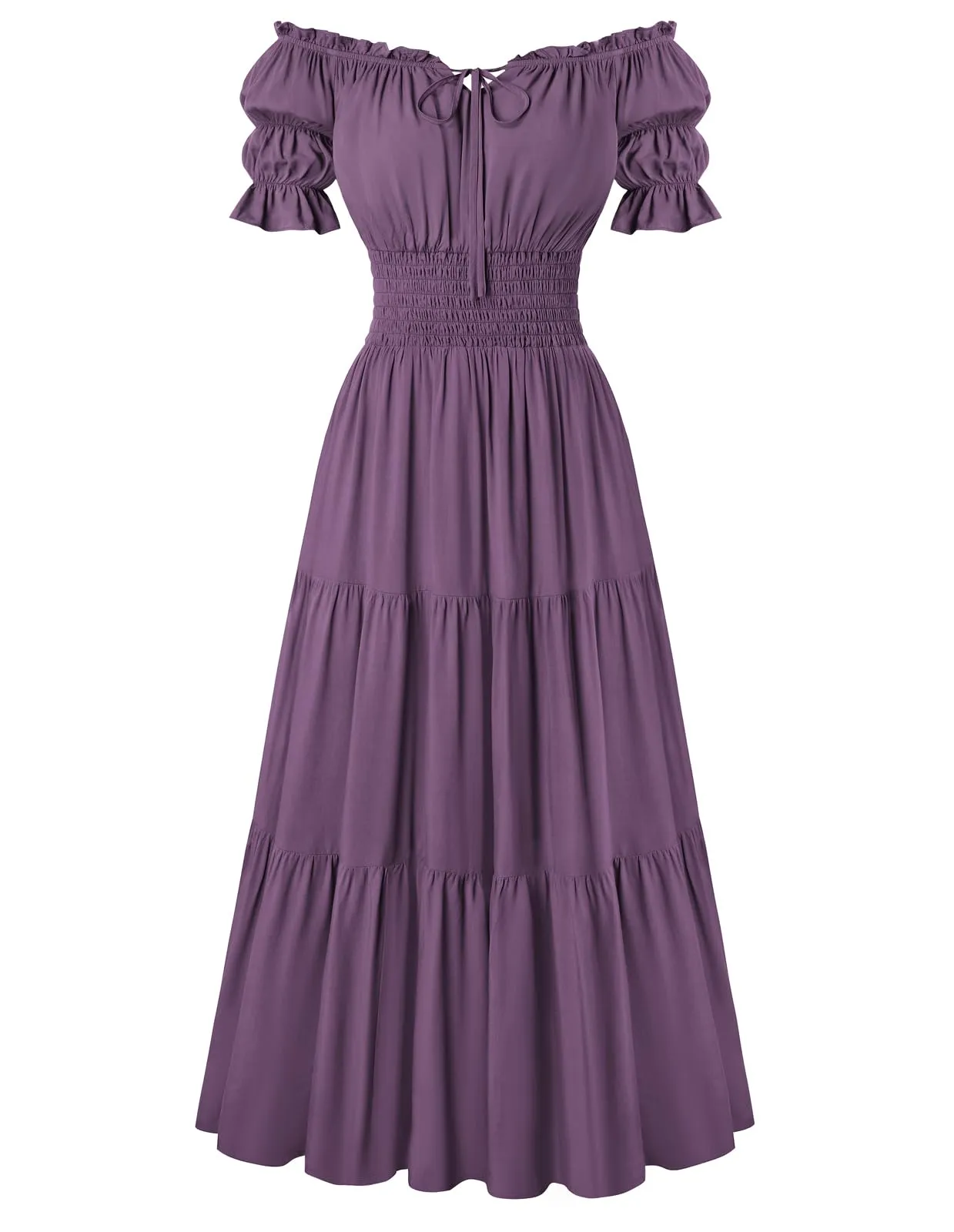SCARLET DARKNESS Maxi abito rinascimentale da donna con spalle scoperte - immagine 1