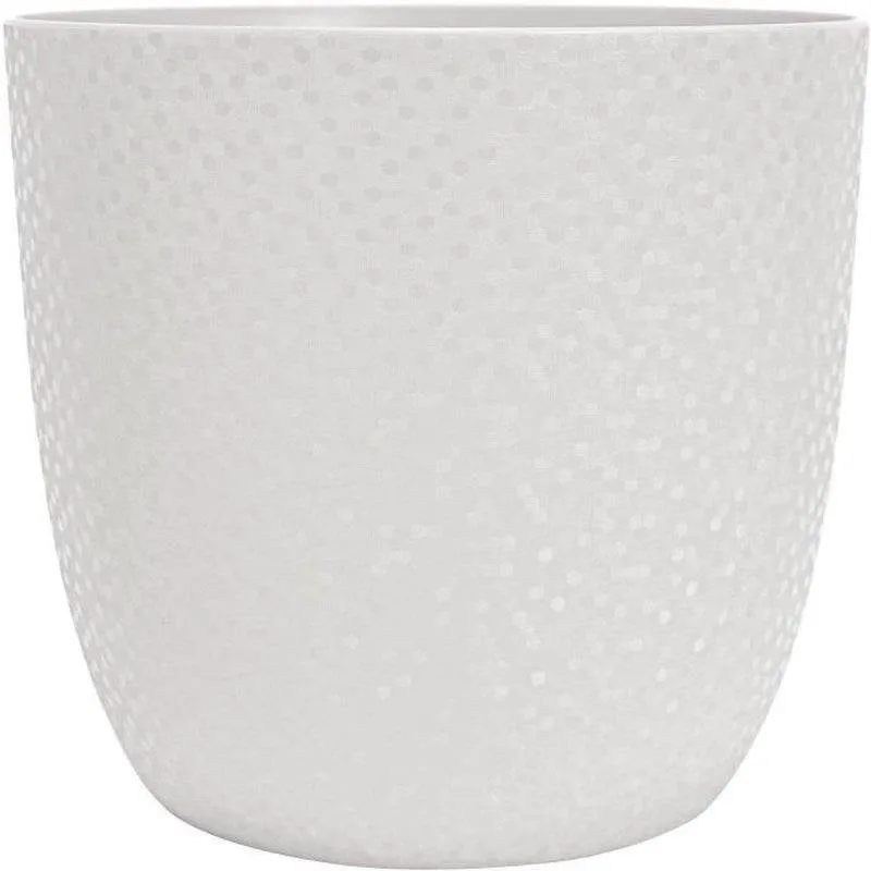 Vaso EDA Opale Bianco Avorio Ø29,5 cm 14,8 L - Design Facetato Moderno - immagine 1