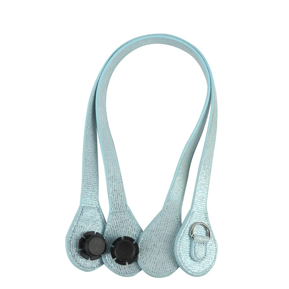 1 Paio di Manici Lunghi per O Bag con Fibbia a D Teardrop End Pu Tracolle in Pelle per Accessori Cintura Obag (Doratura blu) - immagine 1