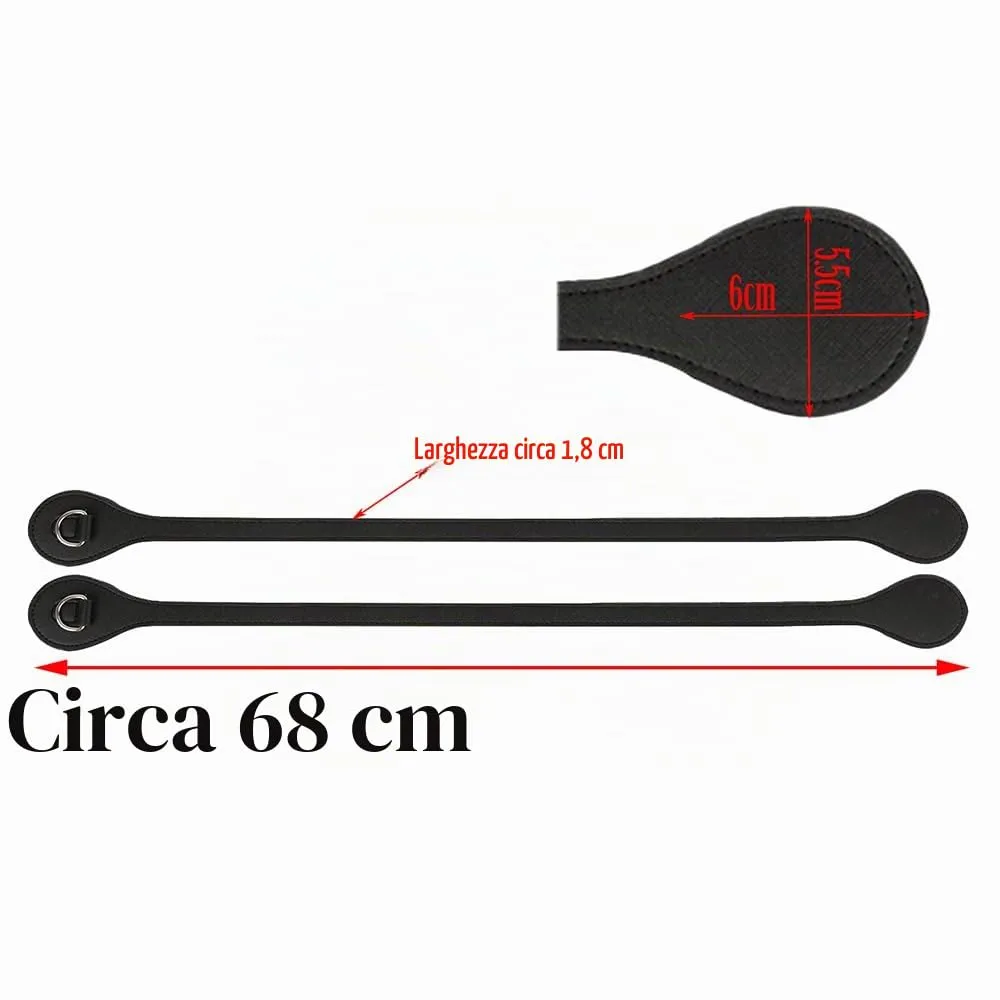 1 Paio di Manici Lunghi per O Bag con Fibbia a D Teardrop End Pu Tracolle in Pelle per Accessori Cintura Obag (Nuovo blu scuro) - immagine 2