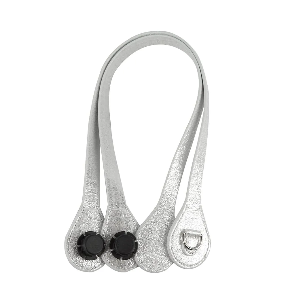 1 Paio di Manici Lunghi per O Bag con Fibbia a D Teardrop End Pu Tracolle in Pelle per Accessori Cintura Obag (Doratura argento) - immagine 1