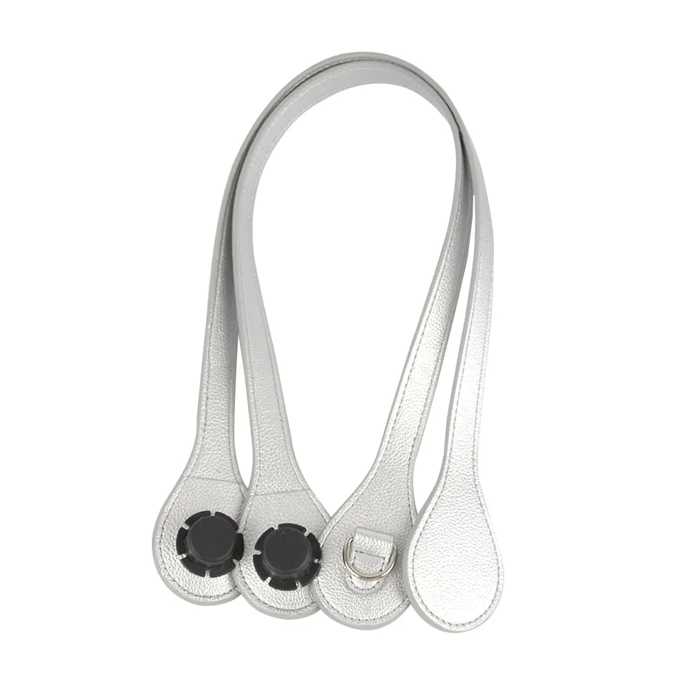 1 Paio di Manici Lunghi per O Bag con Fibbia a D Teardrop End Pu Tracolle in Pelle per Accessori Cintura Obag (Argento) - immagine 1