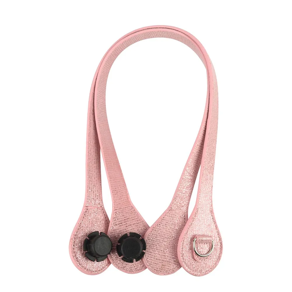 1 Paio di Manici Lunghi per O Bag con Fibbia a D Teardrop End Pu Tracolle in Pelle per Accessori Cintura Obag (Doratura rosa-1) - immagine 1