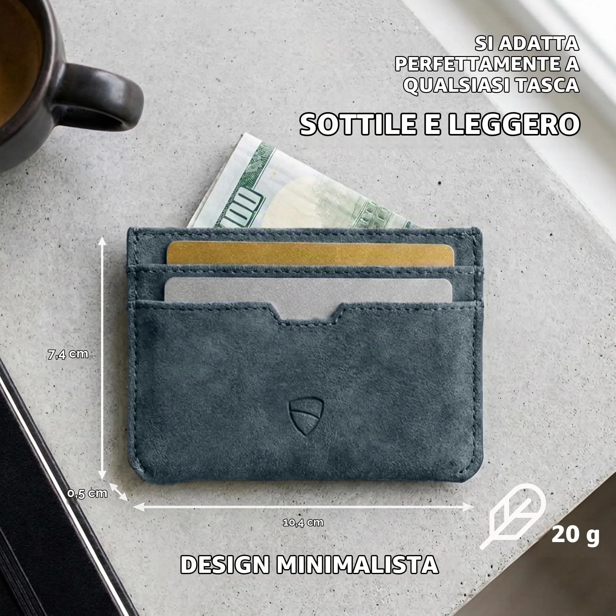 Vaultskin MOORGATE Porta Carte Uomo in Pelle con RFID, Verde petrolio - immagine 2