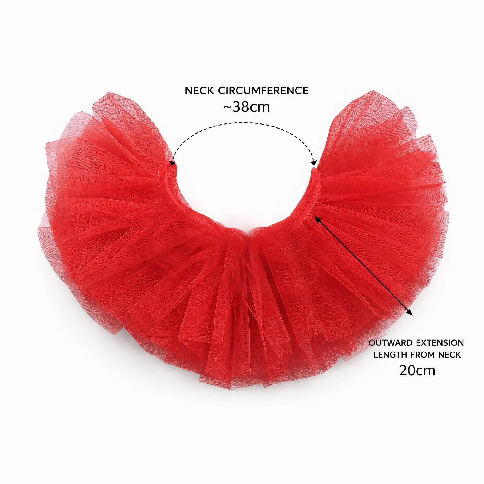 Colletto in tulle increspato in stile vittoriano (rosso) - immagine 2