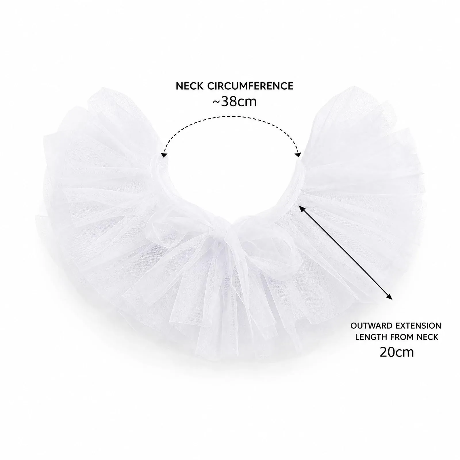 Colletto in tulle increspato in stile vittoriano (bianco) - immagine 2
