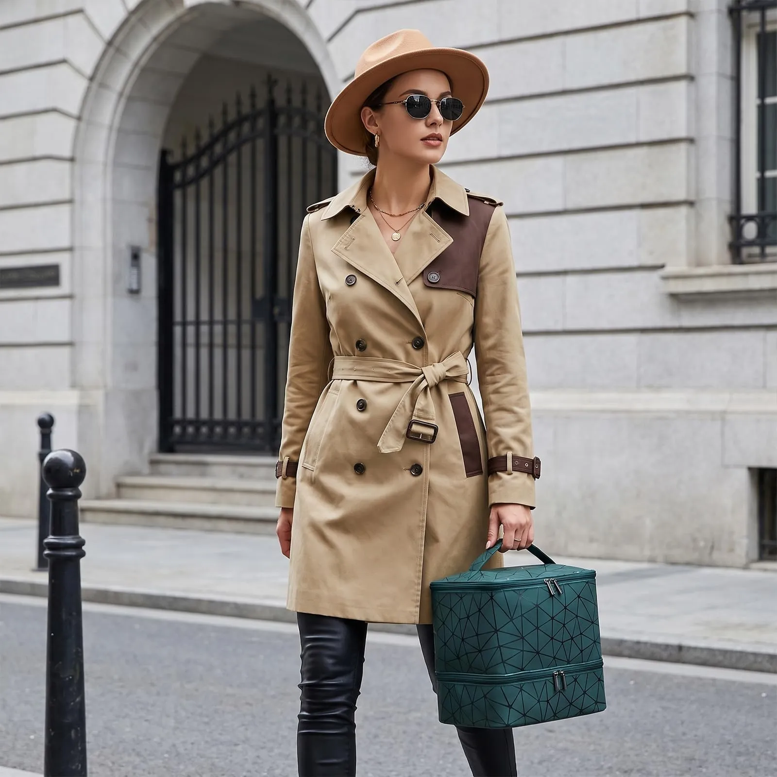 Portasmalti Organizer Valigetta per Unghie, Borsa Portatile a Doppio Strato per 30 Flaconi Di Smalto e Accessori Per Unghie (verde) - immagine 5