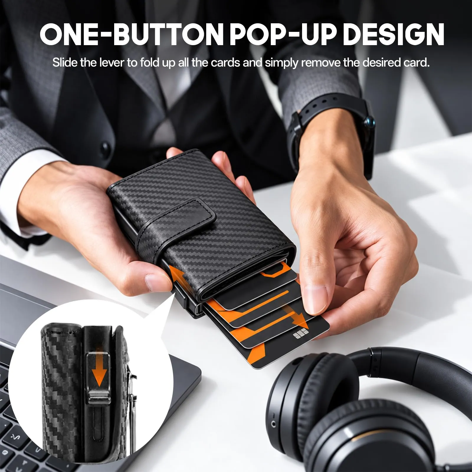 Wowfast Portafoglio Uomo Slim con Protezione RFID Anticlonazione - immagine 3