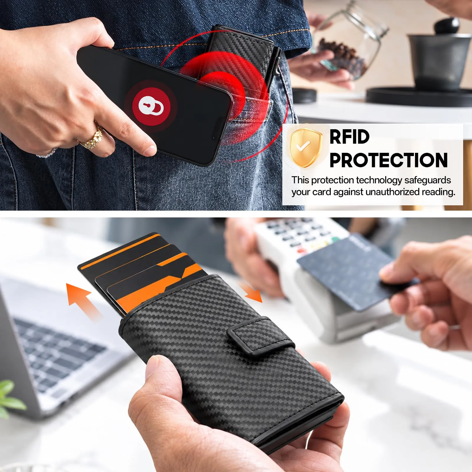 Wowfast Portafoglio Uomo Slim con Protezione RFID Anticlonazione - immagine 4