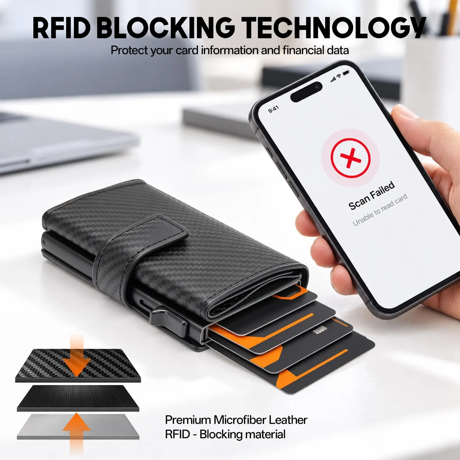 Wowfast Portafoglio Uomo Slim con Protezione RFID Anticlonazione - immagine 7