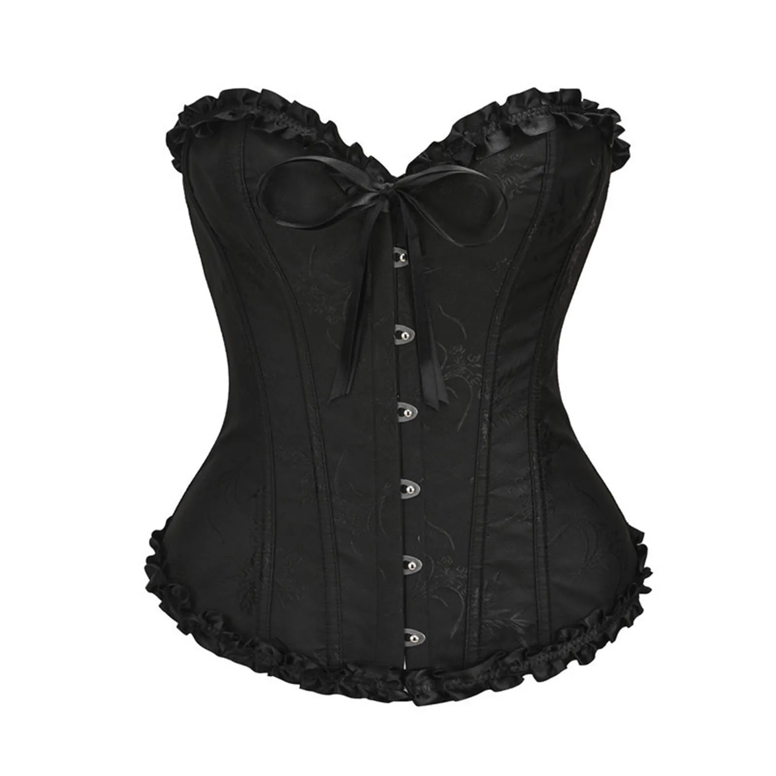 Bauzuoyo Corsetto da donna, sexy, pancia, vintage, con lacci, per Halloween, costume da pirata gotico, carnevale, Nero , XXL - immagine 3