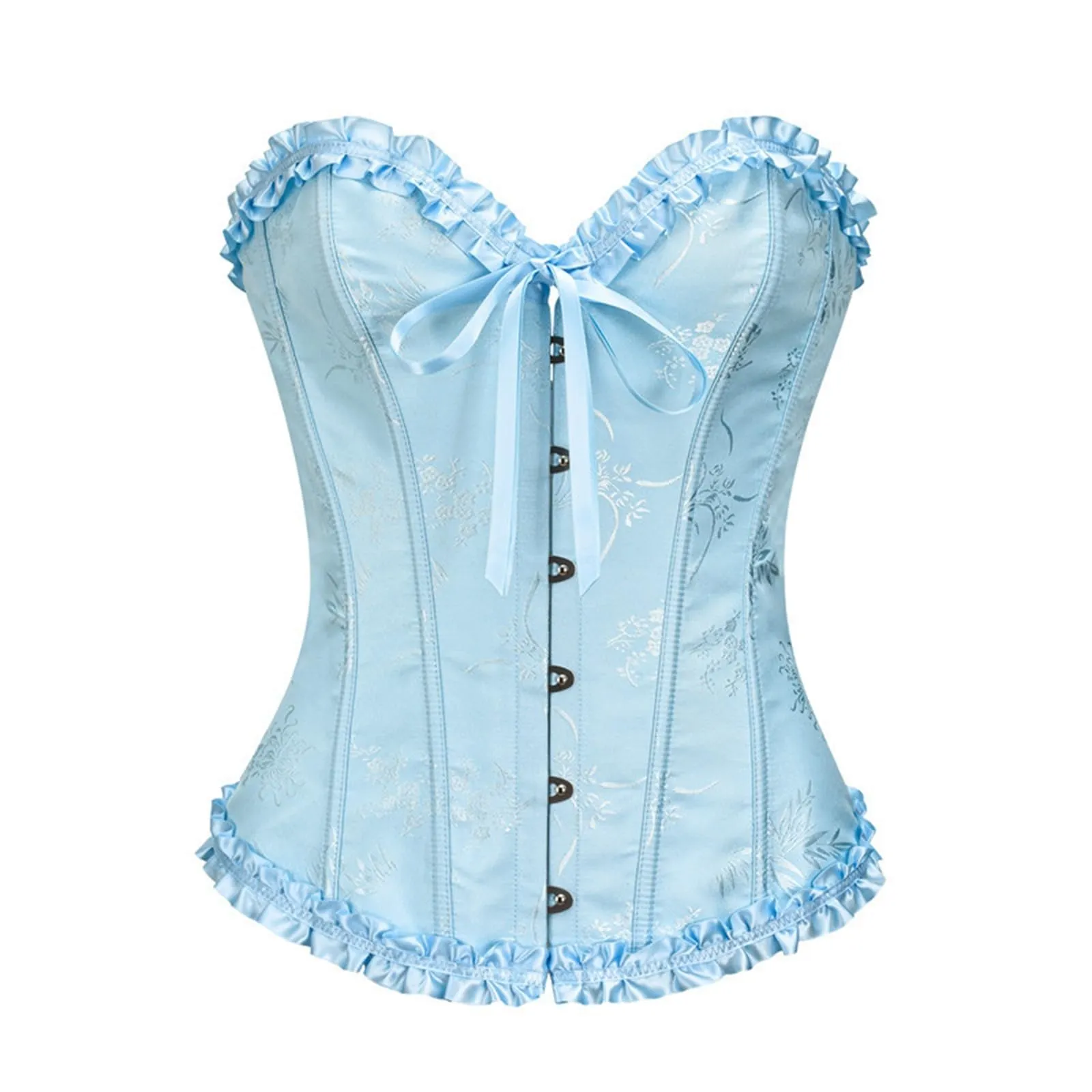 Bauzuoyo - Corsetto da donna, bustier, top in stile gotico sexy, effetto ventre piatto, vintage, a piena copertura, per Halloween, con lacci, modellante per la vita, intimo gotico, costume da pirata - immagine 1