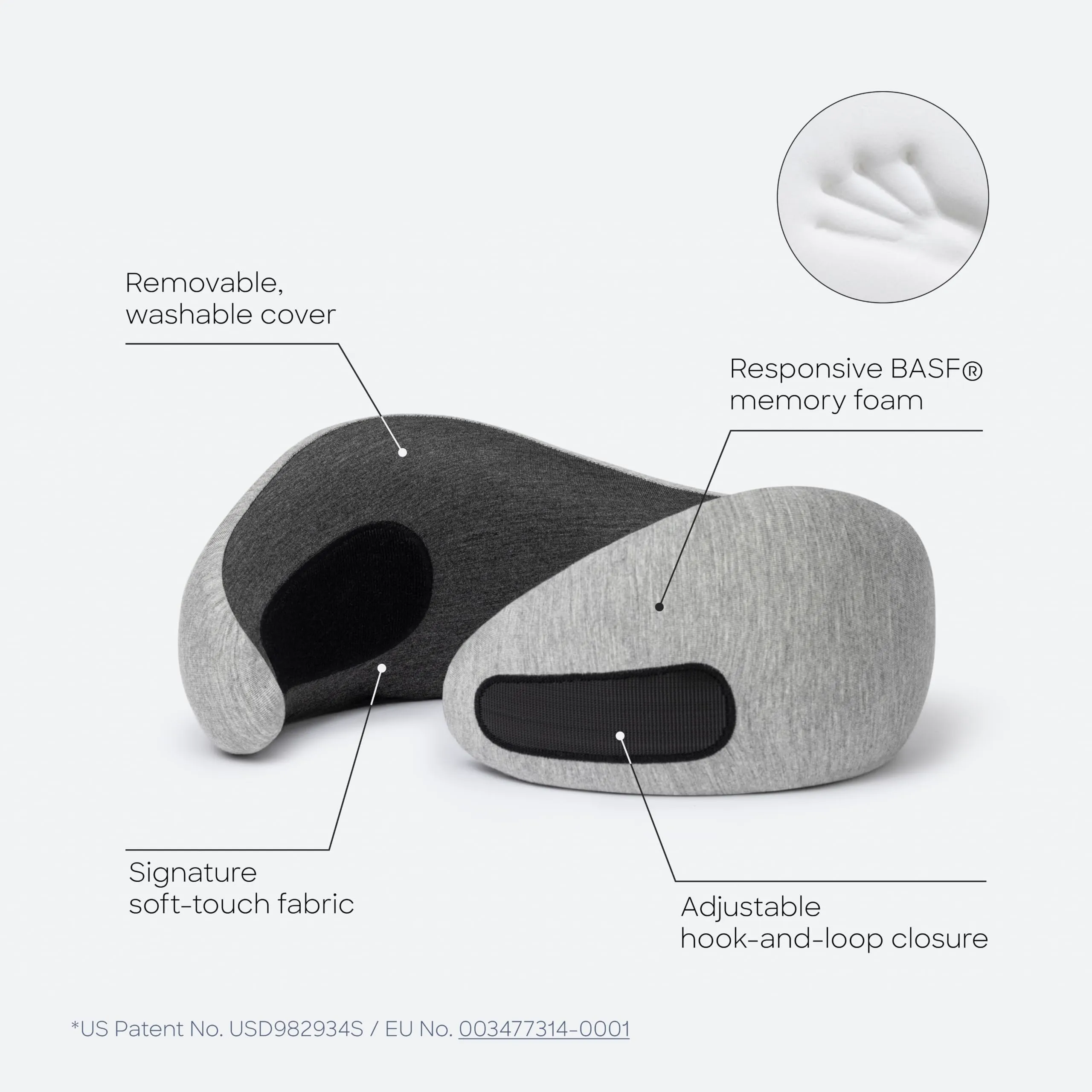 Ostrichpillow GO Travel Pillow, 360° Premium Memory Foam Support, Patented - immagine 5