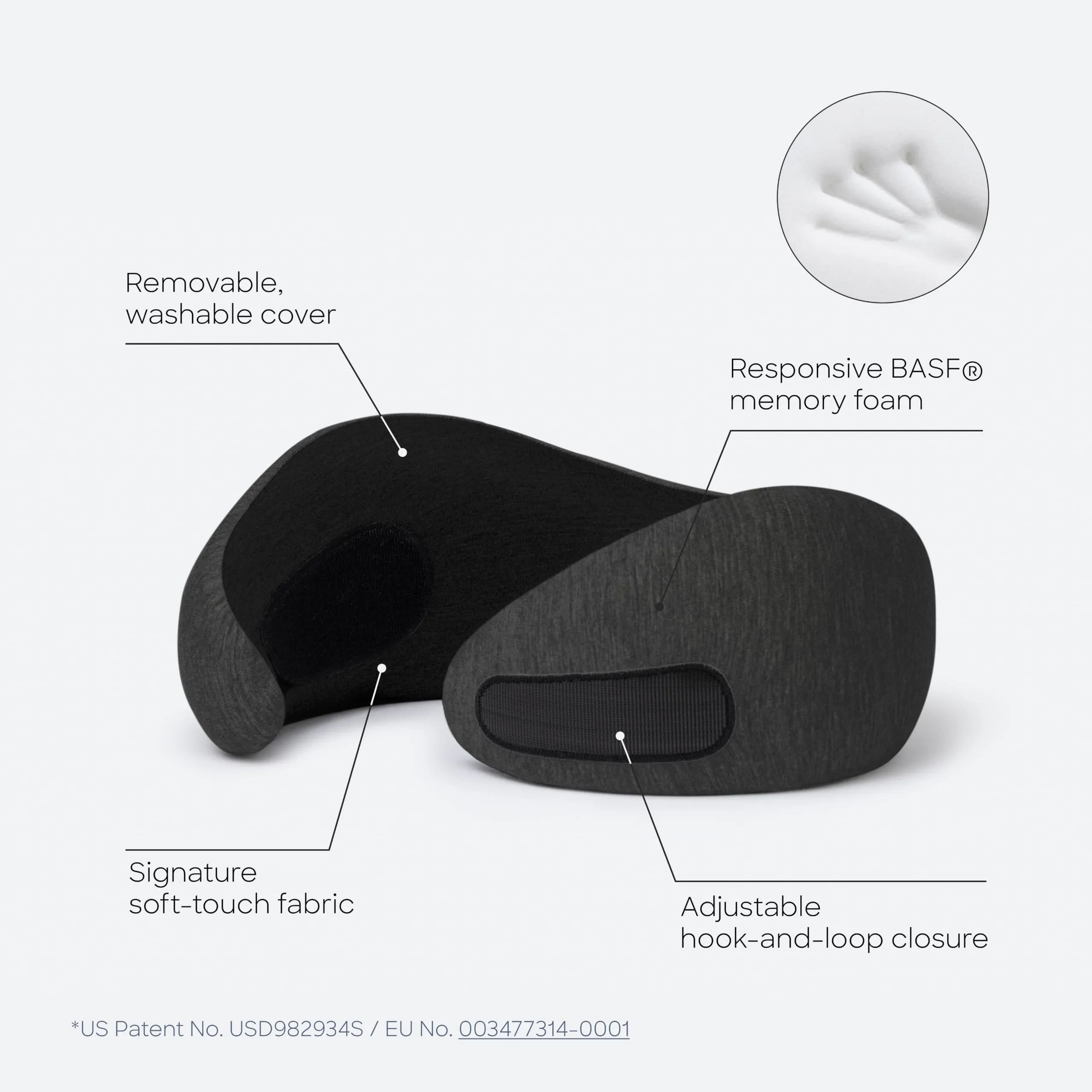 Ostrichpillow GO Travel Pillow, 360° Premium Memory Foam Support, Patented - immagine 5