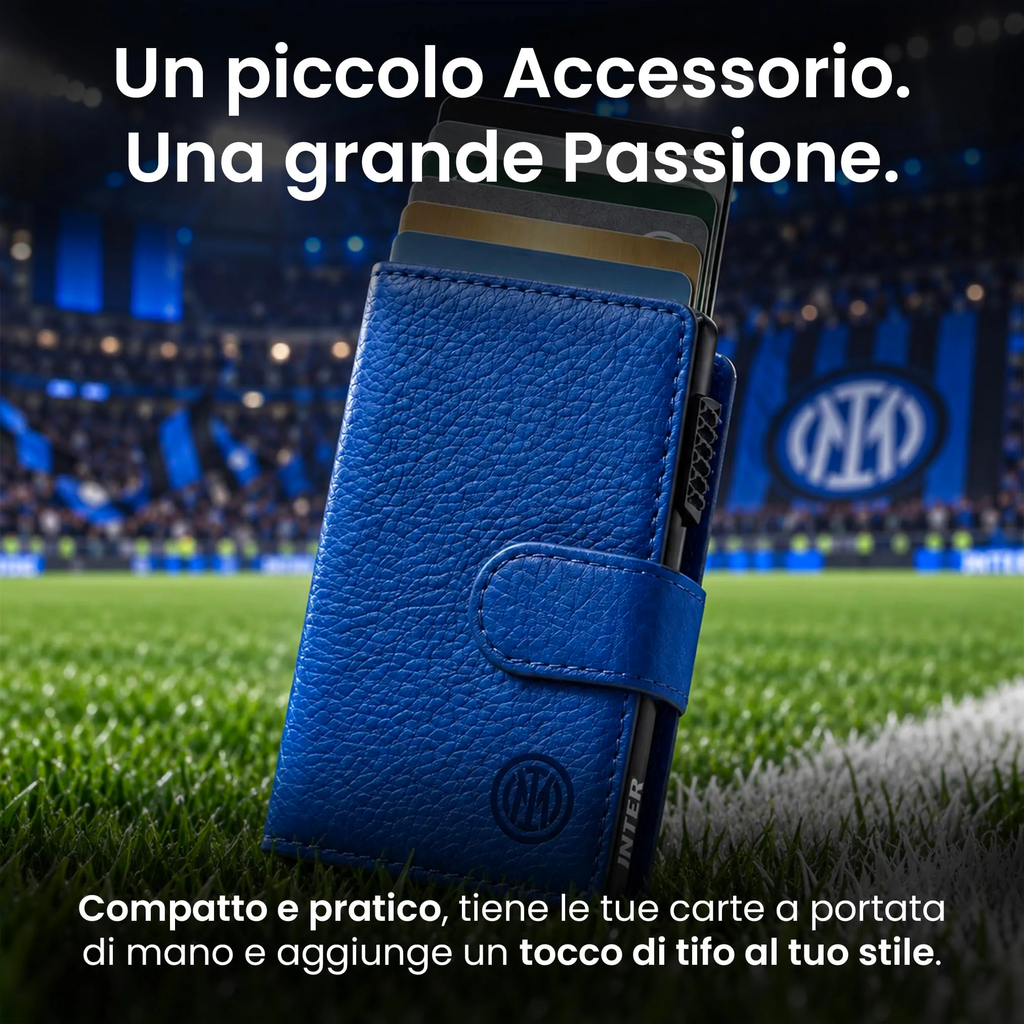 TECHMADE Fc Inter Portafoglio Magnetico - Modello Slide - Fino a 7 Carte, Tasca Monete e Banconote - RFID, Ultra Slim, Funzione Stand per Smartphone - Anello Adattatore Magnetico Incluso - immagine 7