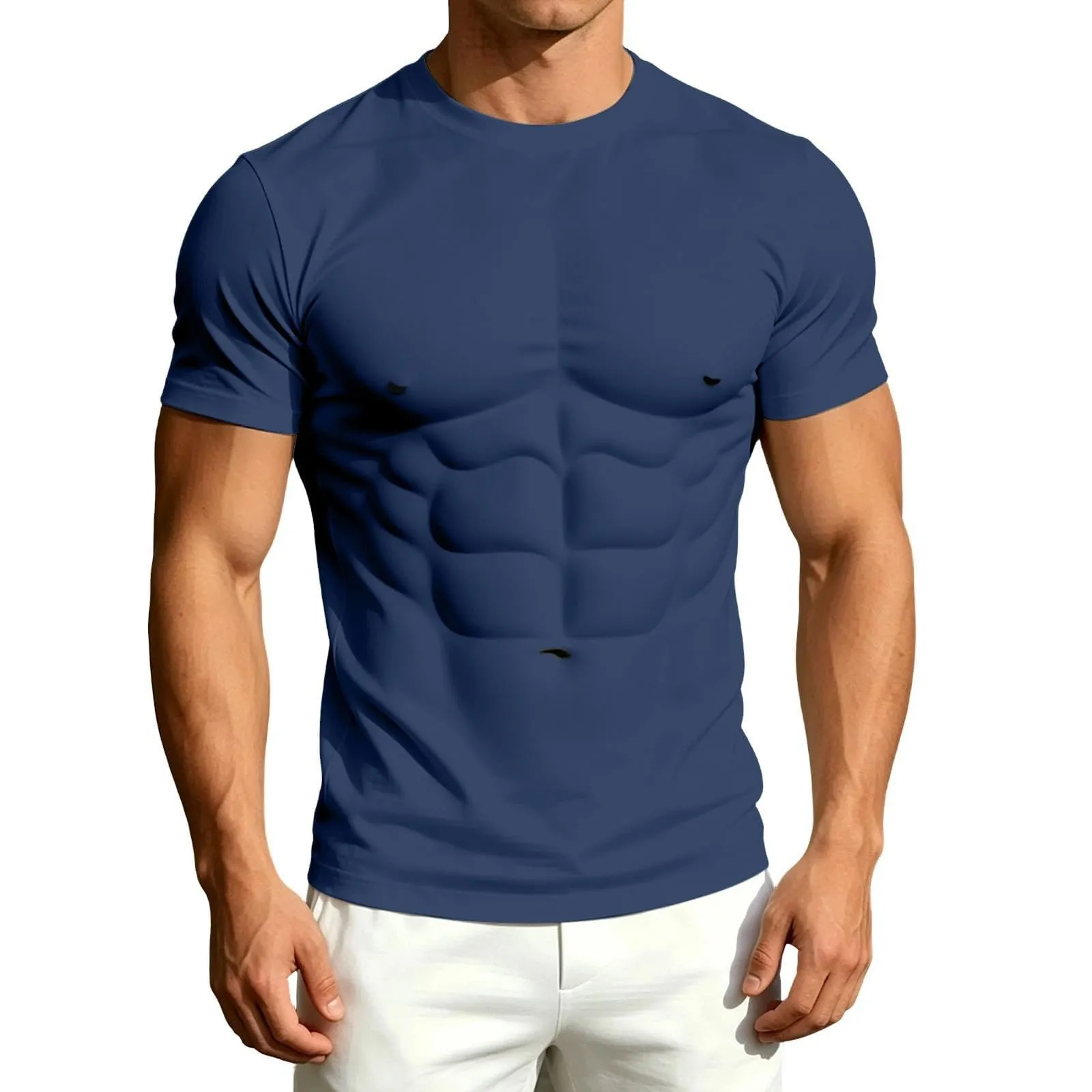 Maglietta a maniche lunghe da uomo con stampa 3D divertente muscolo - immagine 4