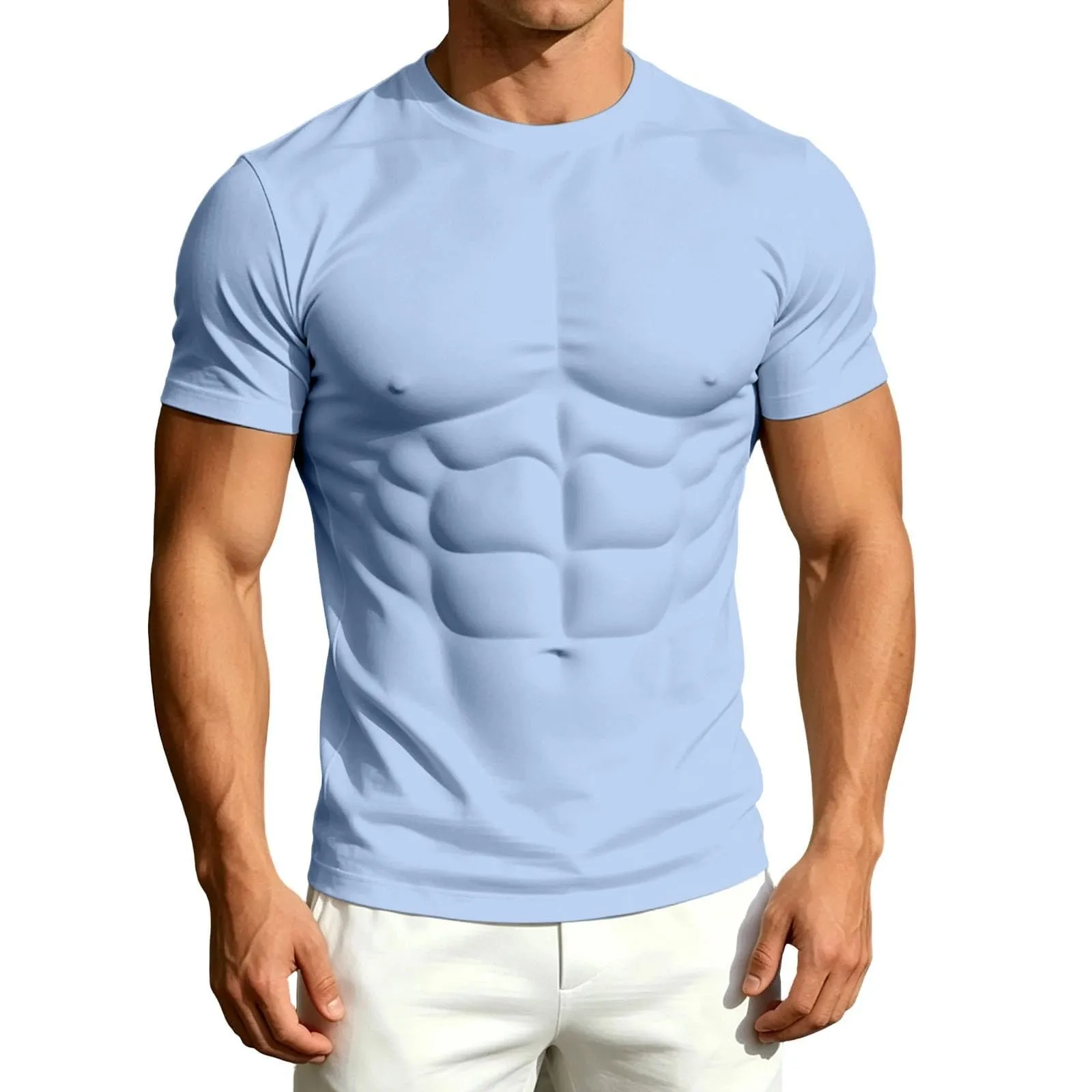 Maglietta a maniche lunghe da uomo con stampa 3D divertente muscolo - immagine 4