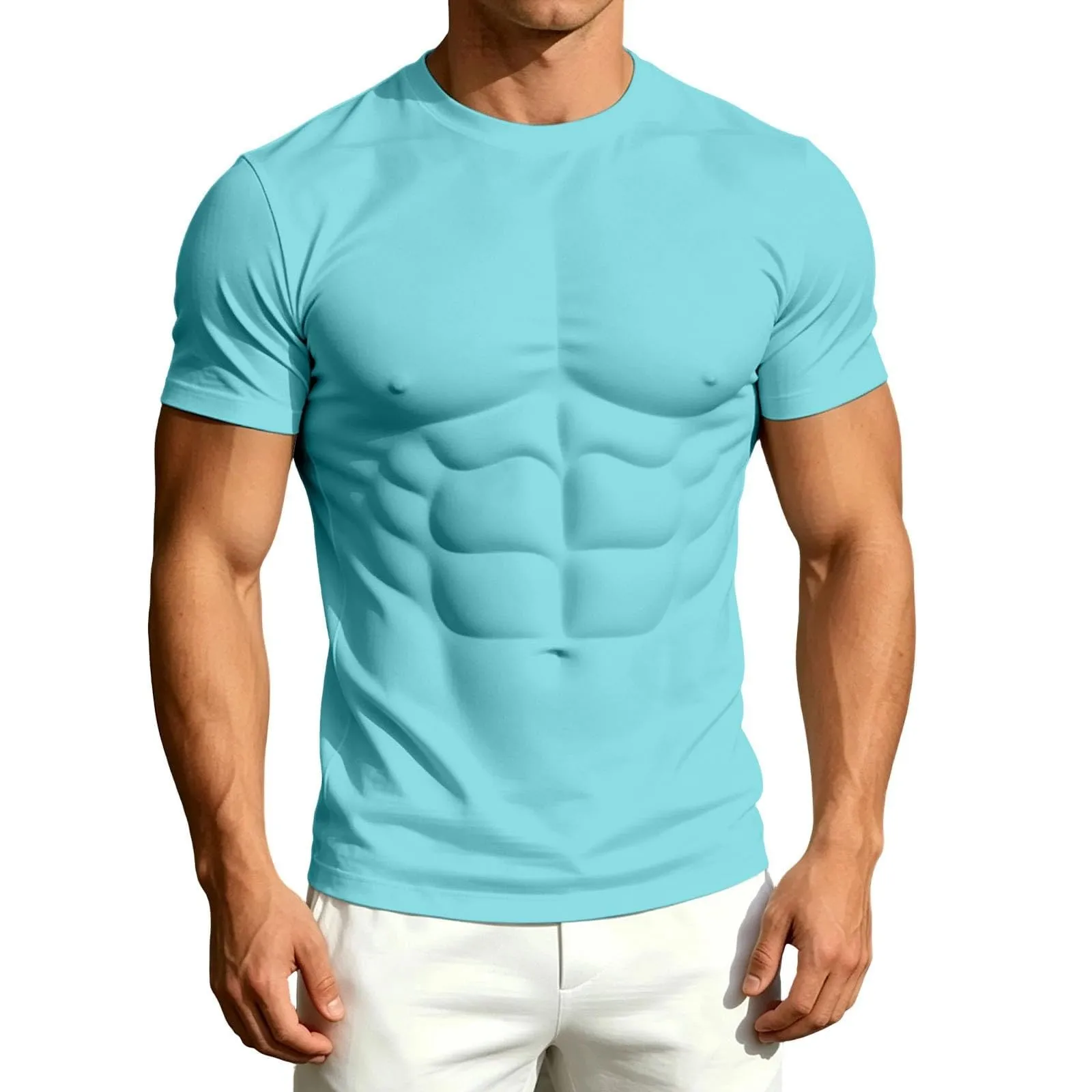 Maglietta a maniche lunghe da uomo con stampa 3D divertente muscolo - immagine 4