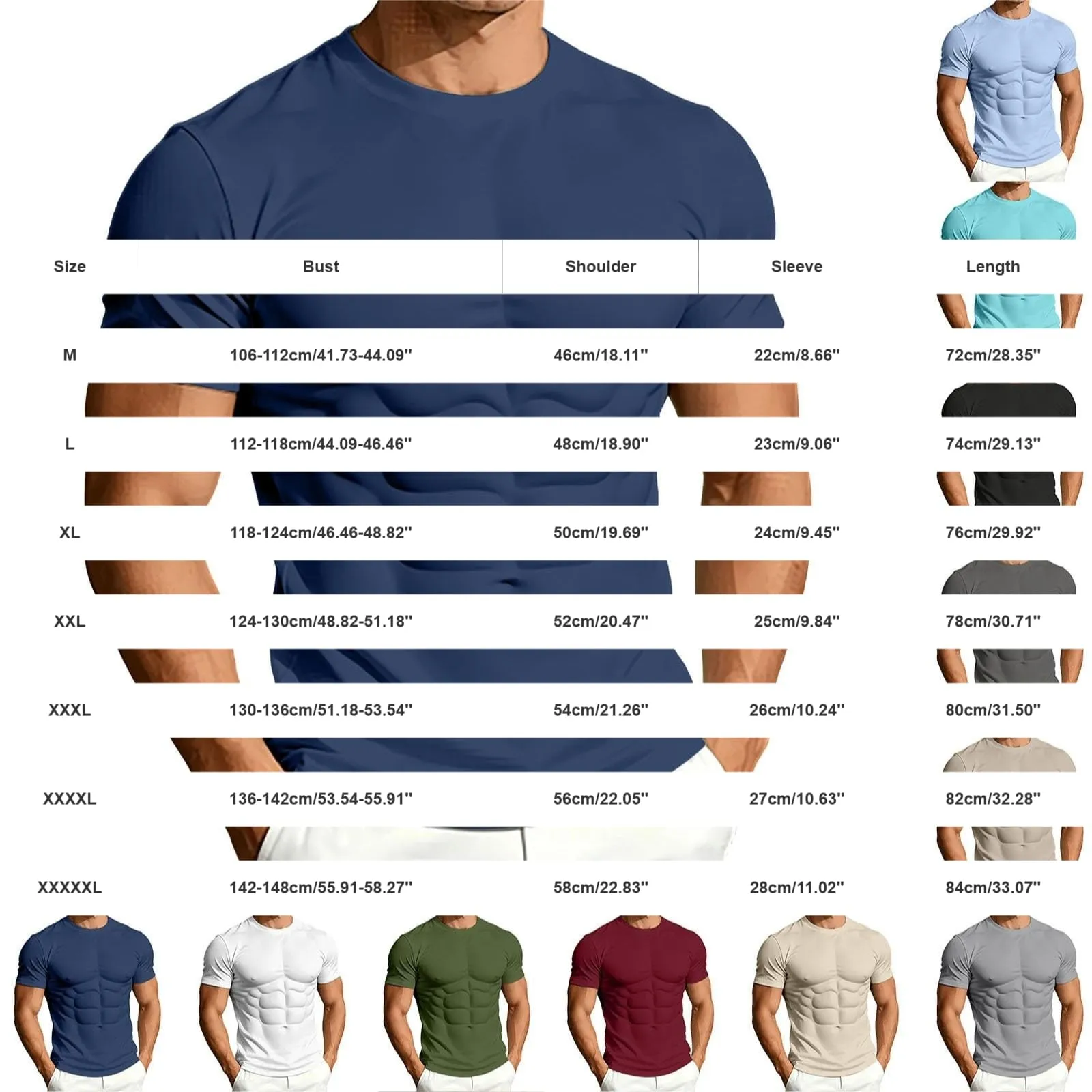 Maglietta a maniche lunghe da uomo con stampa 3D divertente muscolo, Beige - immagine 3