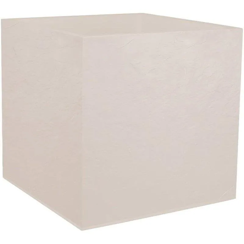 Vaso Quadrato EDA Volcania Beige Calcarea 31L Doppia Parete Resistente Gelo UV - immagine 1