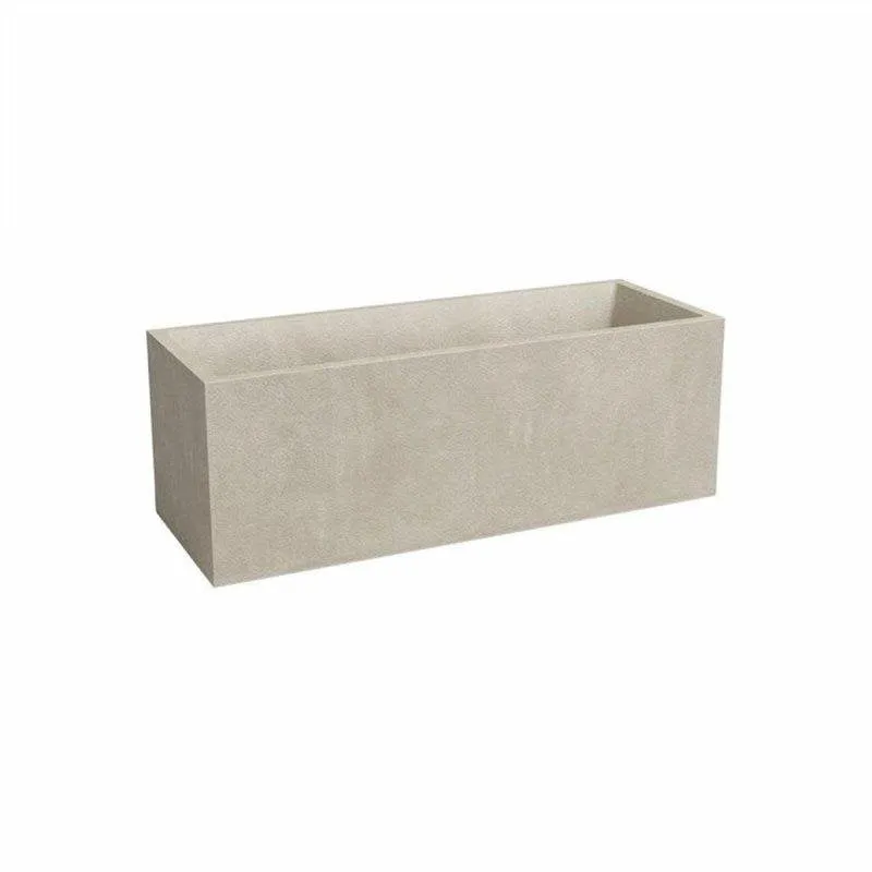 Vaso da giardino Artevasi Sydney Rettangolare 80 cm 57 L Crema Opaco Texturizzato Serbatoio Acqua Protezione UV - immagine 1