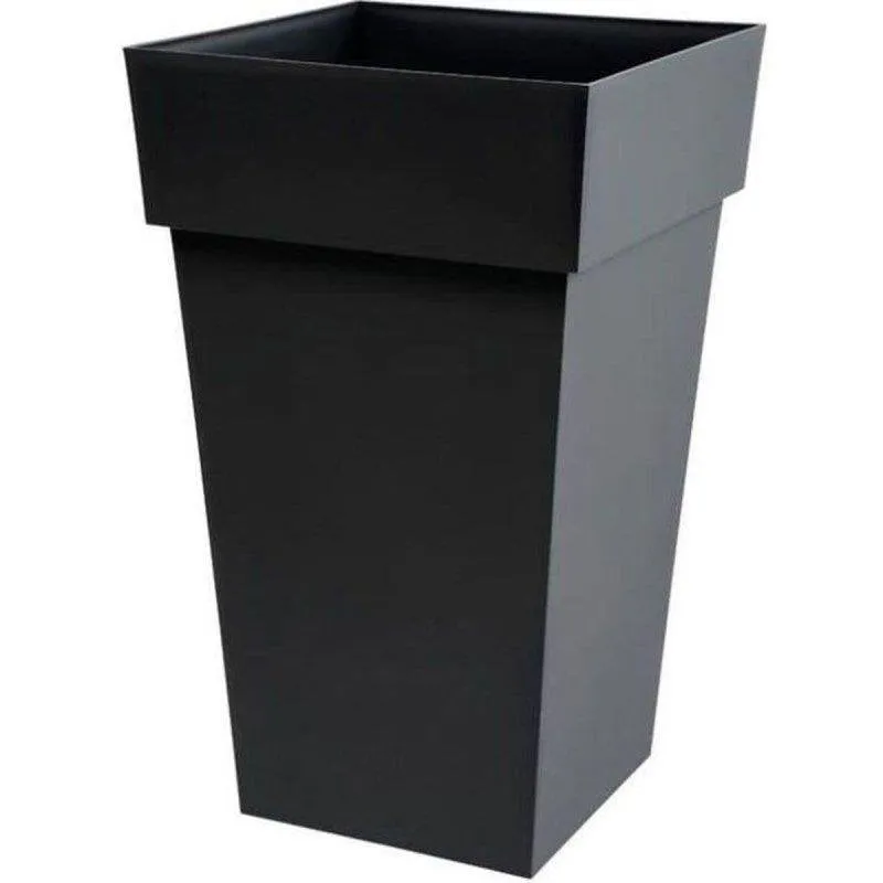 Vaso da Giardino Quadrato EDA Toscane Polipropilene Grigio Anthracite 62L Anti-UV - immagine 1