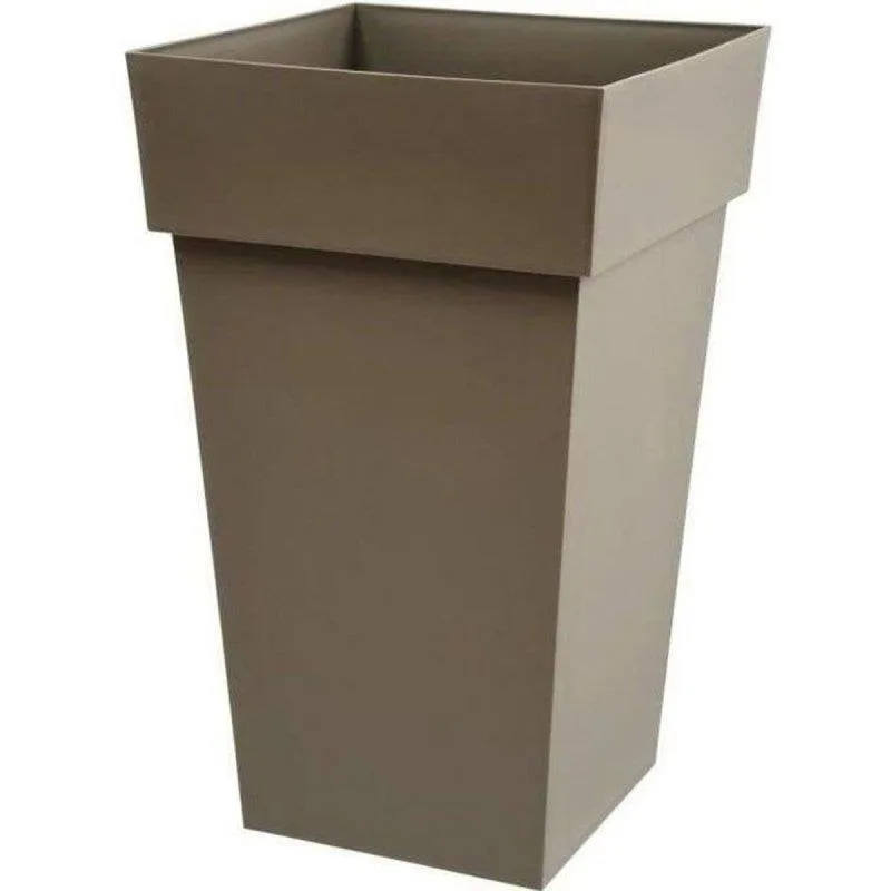 Vaso da giardino quadrato EDA Toscane 62L Taupe Polipropilene Resistente UV - immagine 1