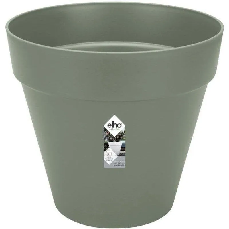 Vaso Elho Loft Urban Ø40 cm Plastica Riciclata Serbatoio Acqua Ruote Trasparenti - immagine 1