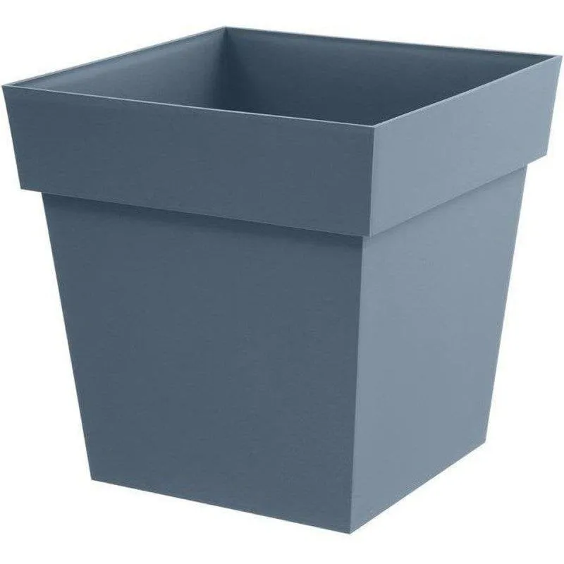 Vaso quadrato EDA Toscane 39x39x39 cm 38 L Bleu Jean polipropilene interno esterno - immagine 1