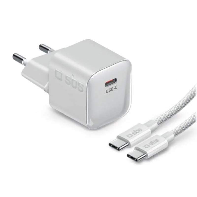 Caricatore SBS GaN 30W USB-C con cavo 1,5 m - immagine 1