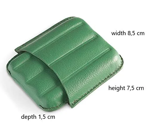 EGOIST - Portammezzato I Porta Sigari In Vera Pelle I Capienza 4 Sigari Ammezzati I Disegno Elegante I Portatile I Accessorio Per Sigari - Verde - immagine 3