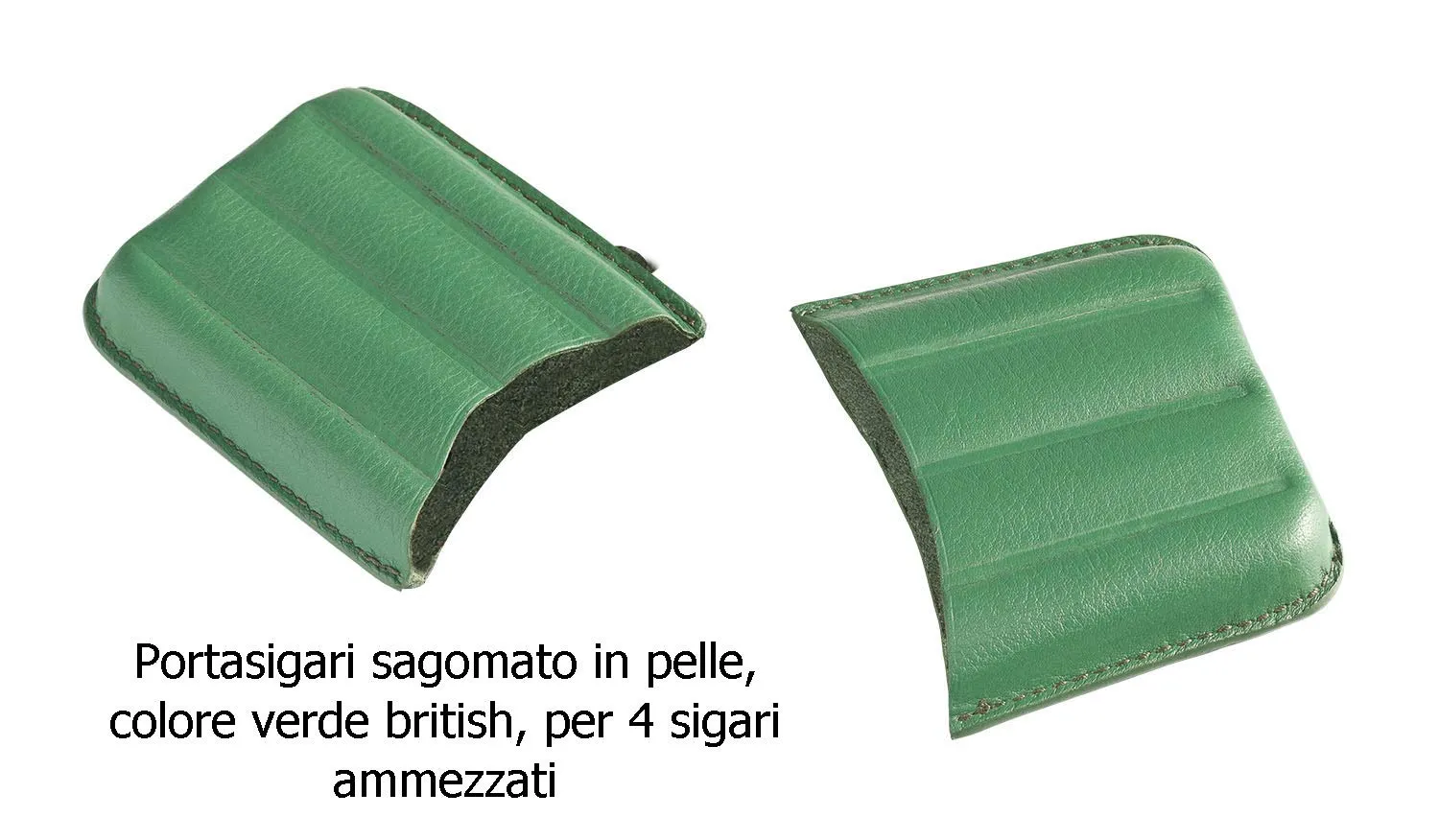 EGOIST - Portammezzato I Porta Sigari In Vera Pelle I Capienza 4 Sigari Ammezzati I Disegno Elegante I Portatile I Accessorio Per Sigari - Verde - immagine 5