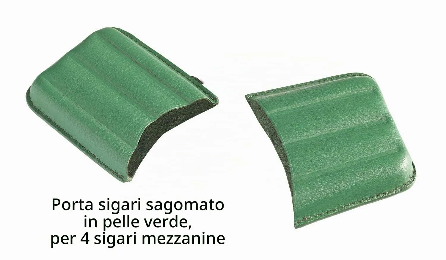 EGOIST - Portammezzato I Porta Sigari In Vera Pelle I Capienza 4 Sigari Ammezzati I Disegno Elegante I Portatile I Accessorio Per Sigari - Verde - immagine 6